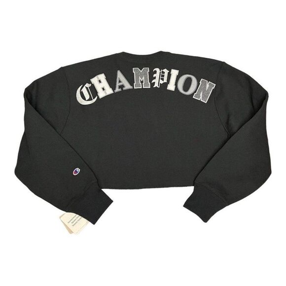 Champion WMNS XL‎ Sweatshirt Crop Cut Off Reverse Weave Crew Old English Fall - Picture 2 of 11
